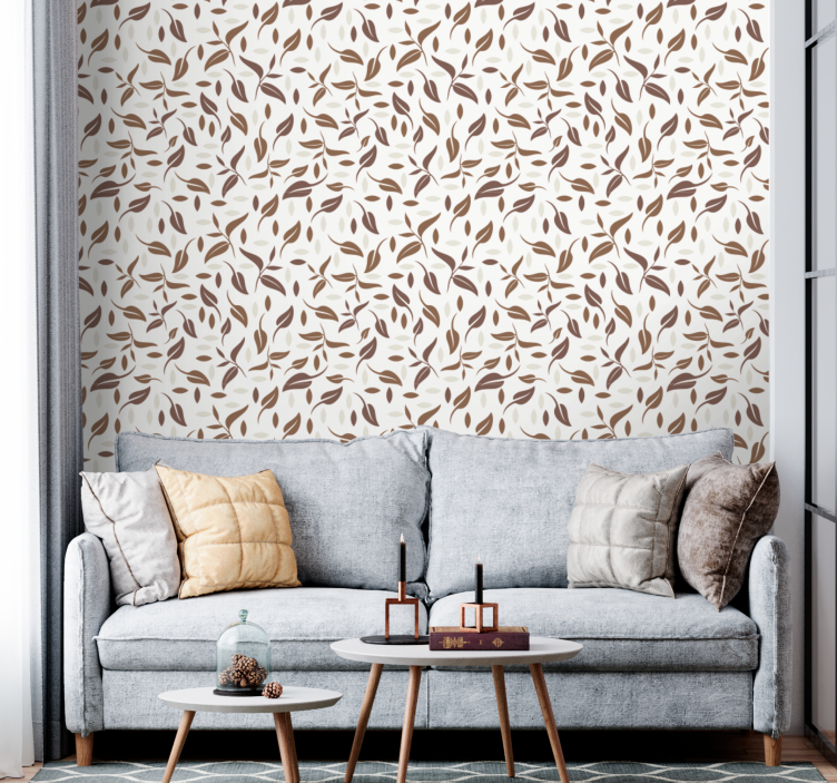 Autumn Leaves Motif leaf wallpaper - TenStickers