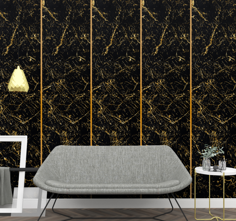 Black and gold marble texture Marble Wallpaper - TenStickers