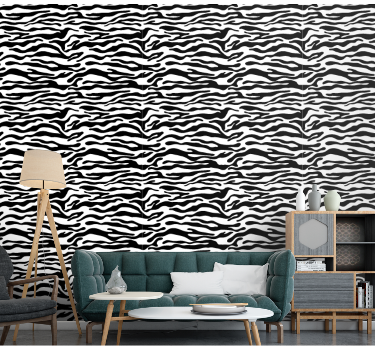 Black and white zebra pattern Wallpaper - TenStickers
