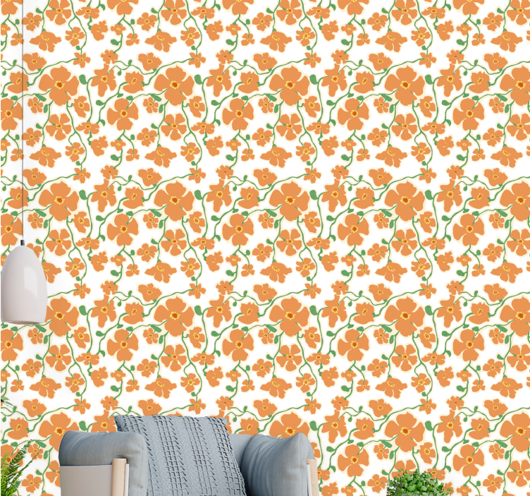 Blossoming Floral Design flower wallpaper - TenStickers
