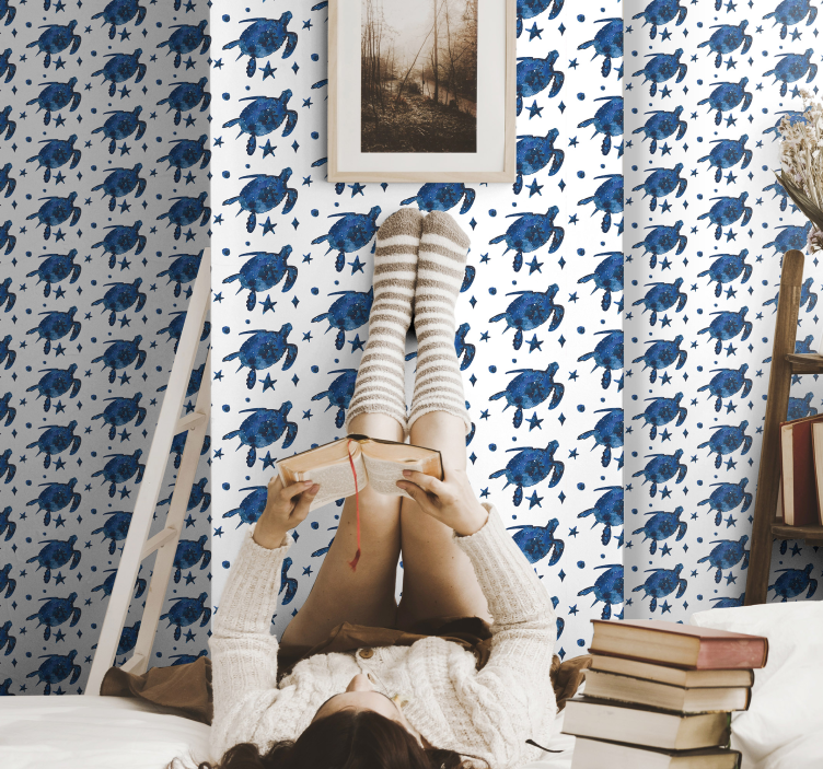 Blue sea turtles animal wallpaper - TenStickers