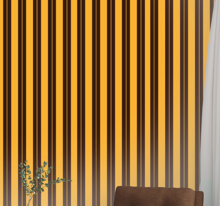 Black mustard stripes striped wallpaper - TenStickers