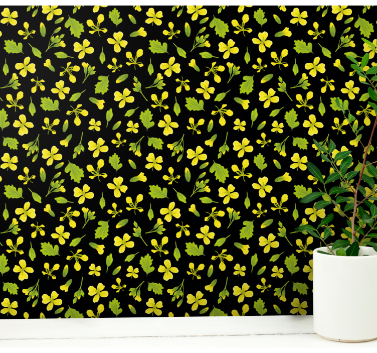 Botanical Blossom flower wallpaper - TenStickers