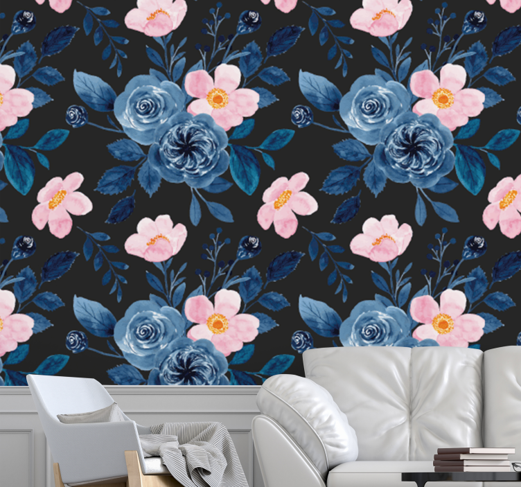 Botanical Floral Elegance flower wallpaper - TenStickers