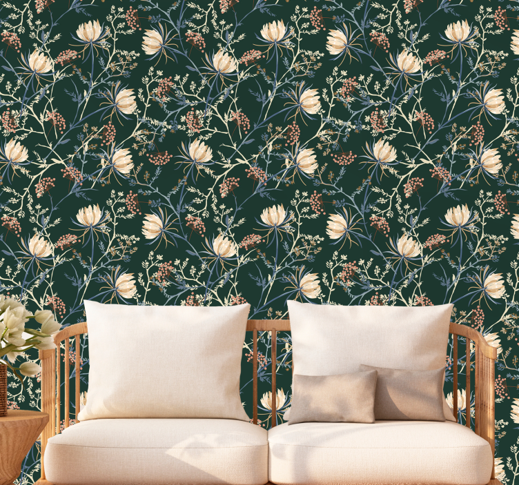 Botanical Floral Print flower wallpaper - TenStickers