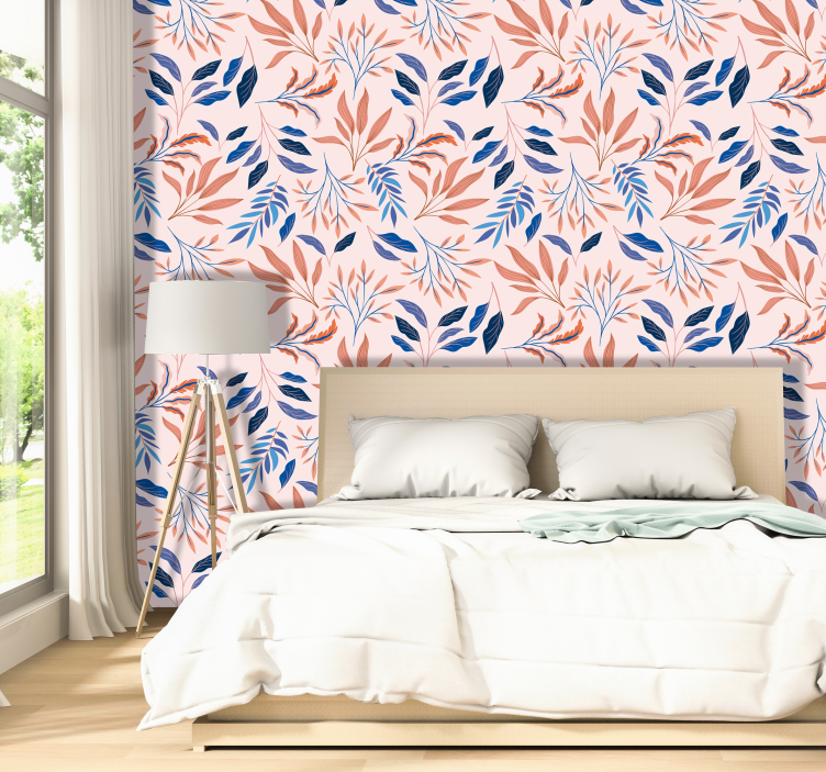 Botanical Leaf Pattern folliage wallpaper - TenStickers