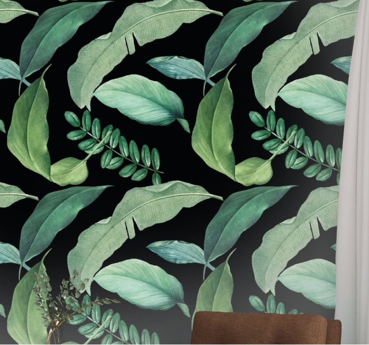 Botanical Leaf Print leaf wallpaper - TenStickers