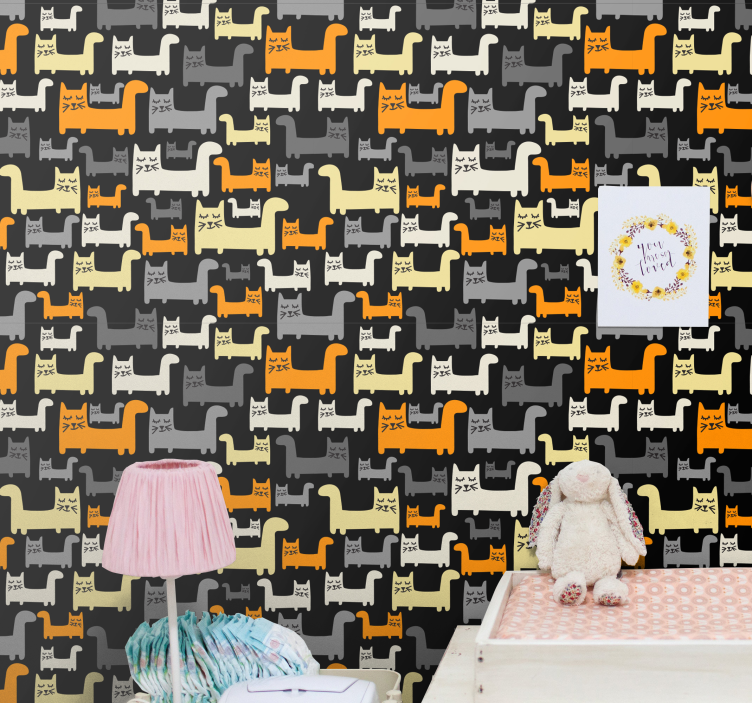 Original motif cat wallpaper - TenStickers