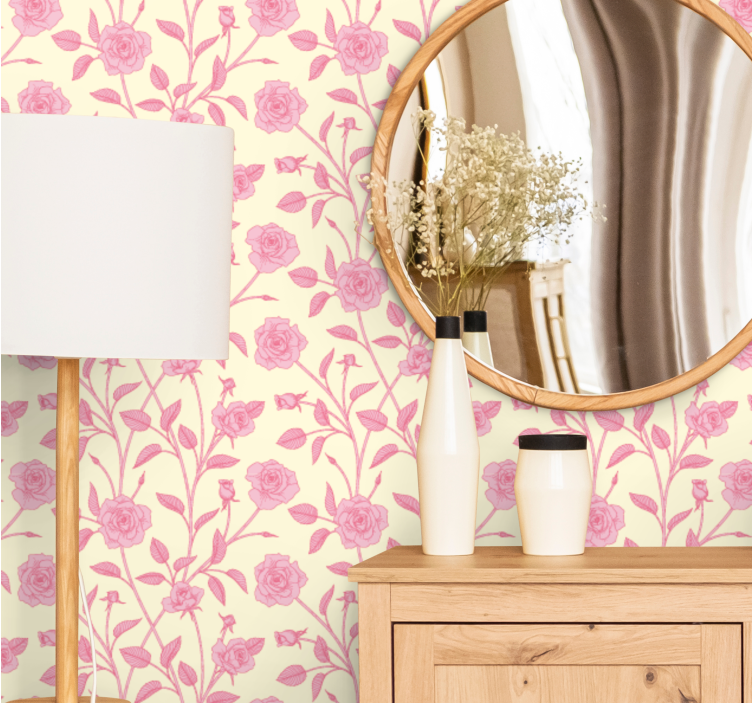 Charming floral arrangement entryway wallpaper - TenStickers