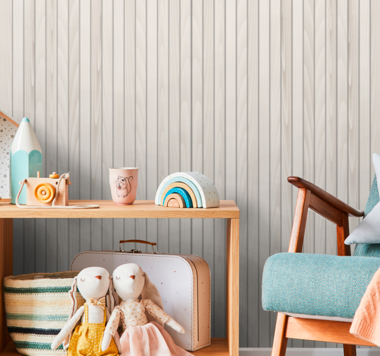 Elegant gray planks wood wallpaper - TenStickers
