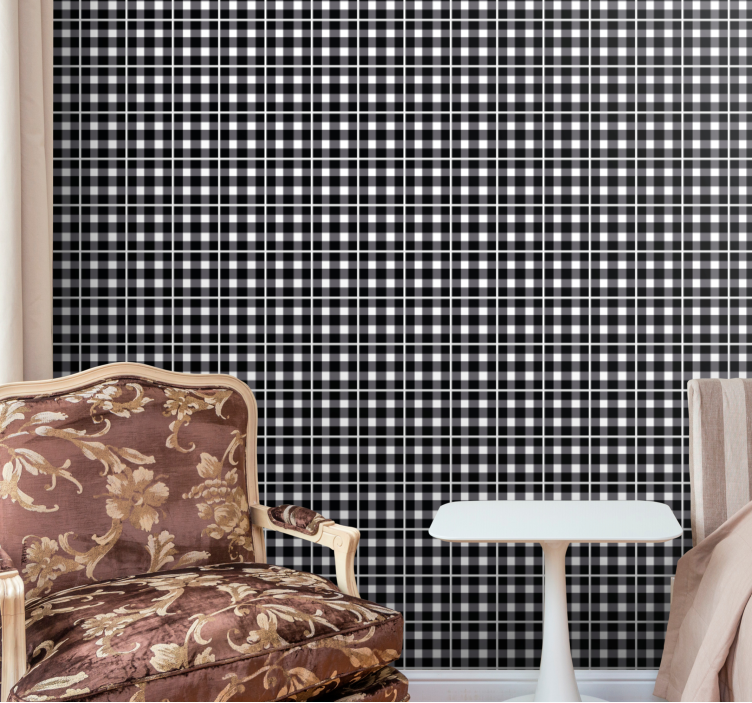 Checked Pattern square wallpaper - TenStickers