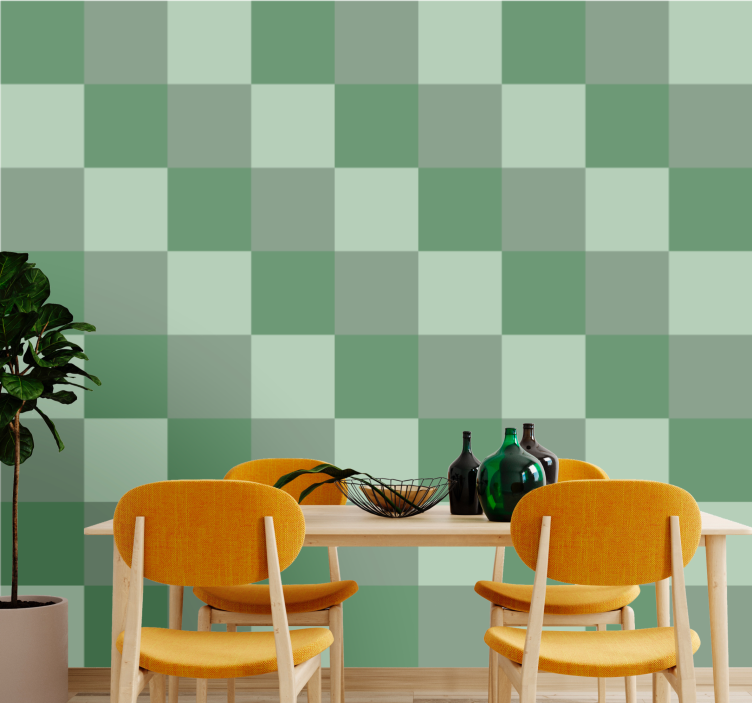 Checkerboard Surface square wallpaper - TenStickers