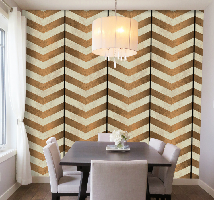 Chevron Stripes horizontal striped wallpaper - TenStickers