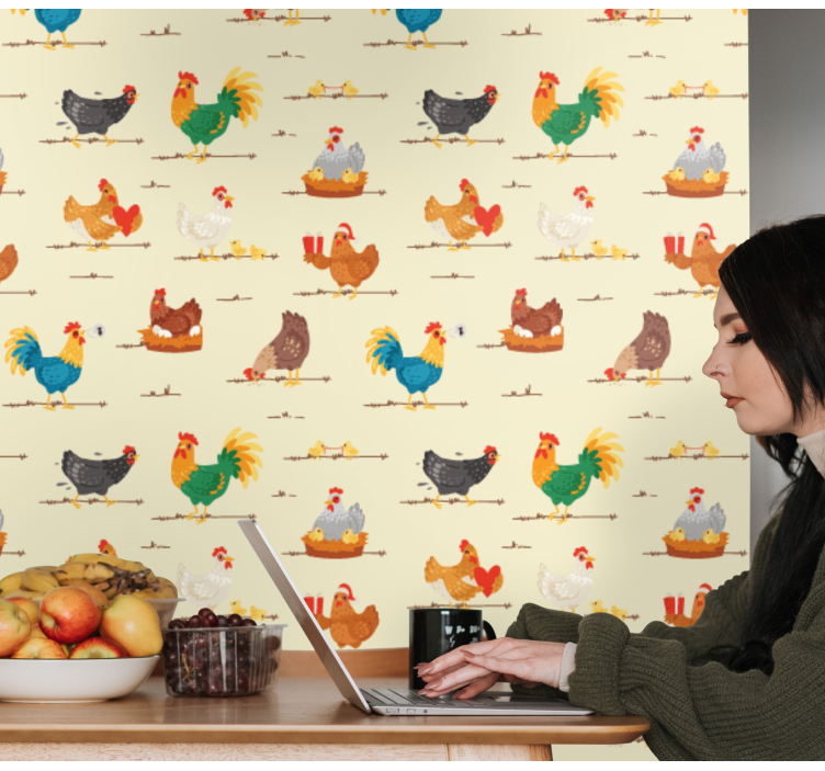 Chickens Galore animal wallpaper - TenStickers