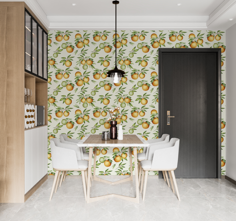 Citrus Fruit Motif dining room wallpaper - TenStickers