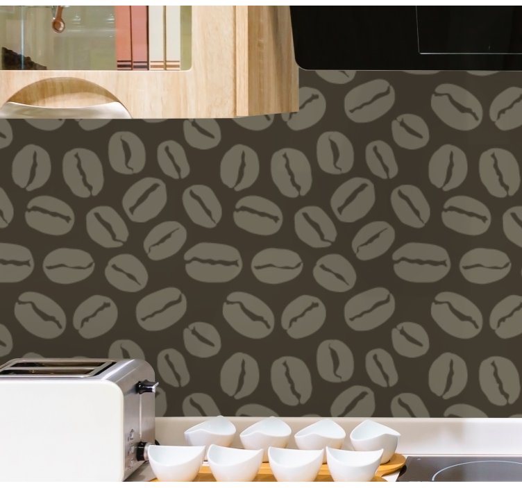 Coffee Bean Motif rectangle wallpaper - TenStickers