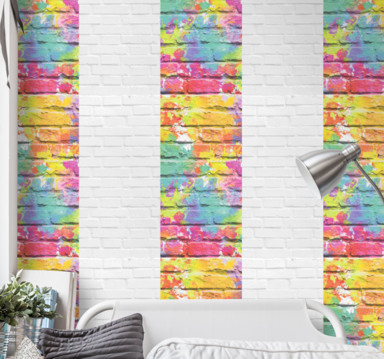 Colorful Brick Patterns brick wallpaper - TenStickers