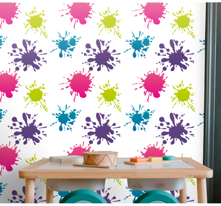 Colorful Splatter abstract wallpaper - TenStickers