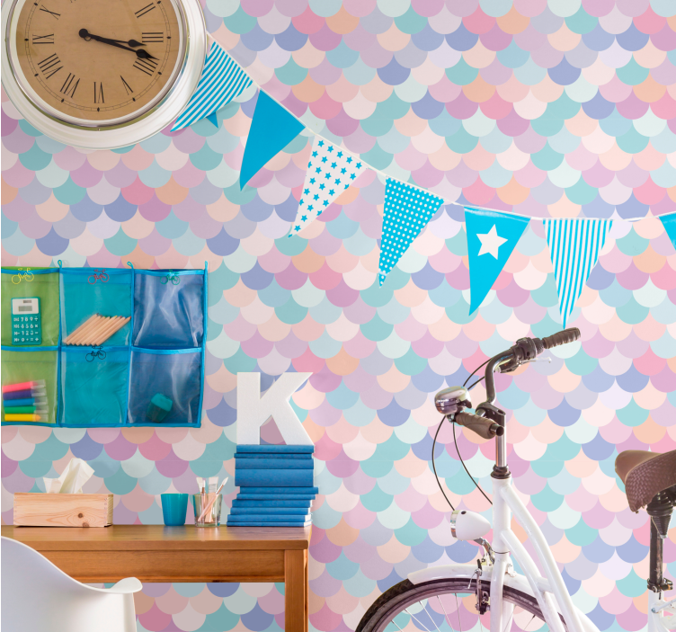 Scales with soft tones animal wallpaper - TenStickers