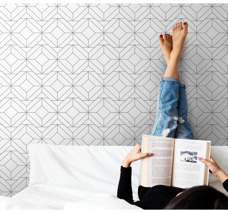 Cubic Pattern geometric wallpaper - TenStickers