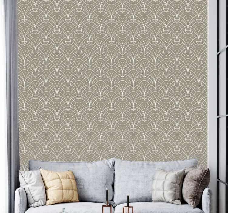 Curved Line Patterns modern wallpaper - TenStickers