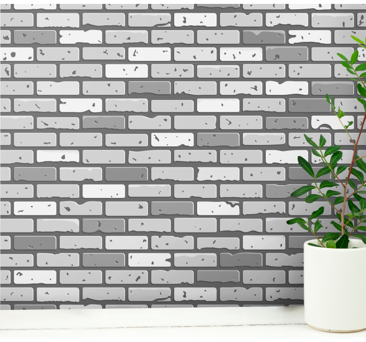 Dark and light tones brick pattern wallpaper - TenStickers