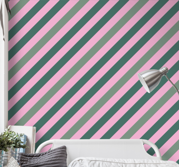 Diagonal Striped Elegance horizontal striped wallpaper - TenStickers