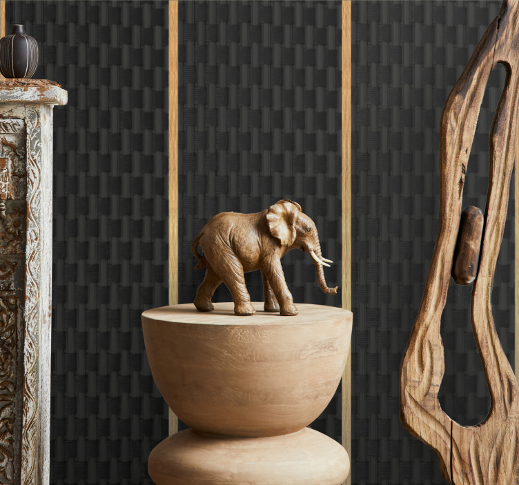 Textured wallpaper in black textured pattern - TenStickers