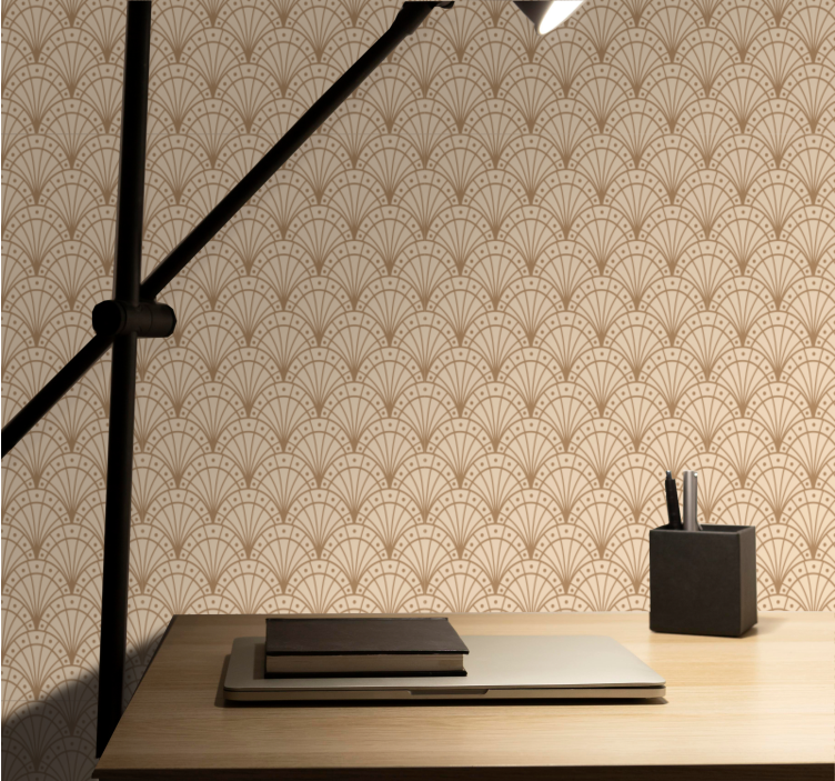 Elegant fan motif office wallpaper - TenStickers