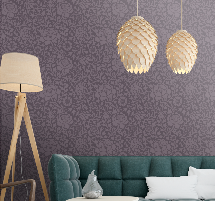 Elegant floral style floral ornament wallpaper - TenStickers