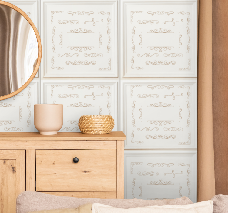 Elegant ornate design tile wallpaper - TenStickers