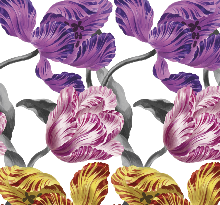 Elegant Tulips flower wallpaper - TenStickers