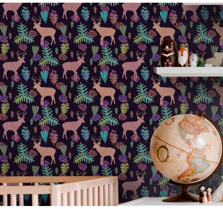 Enchanted Forest Scene animal wallpaper - TenStickers