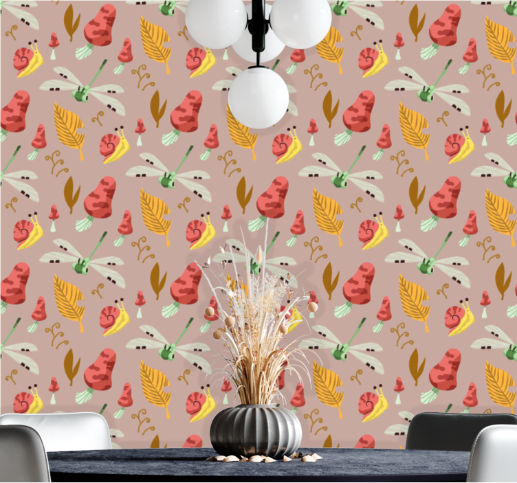 Fanciful Nature Motifs art wallpaper - TenStickers
