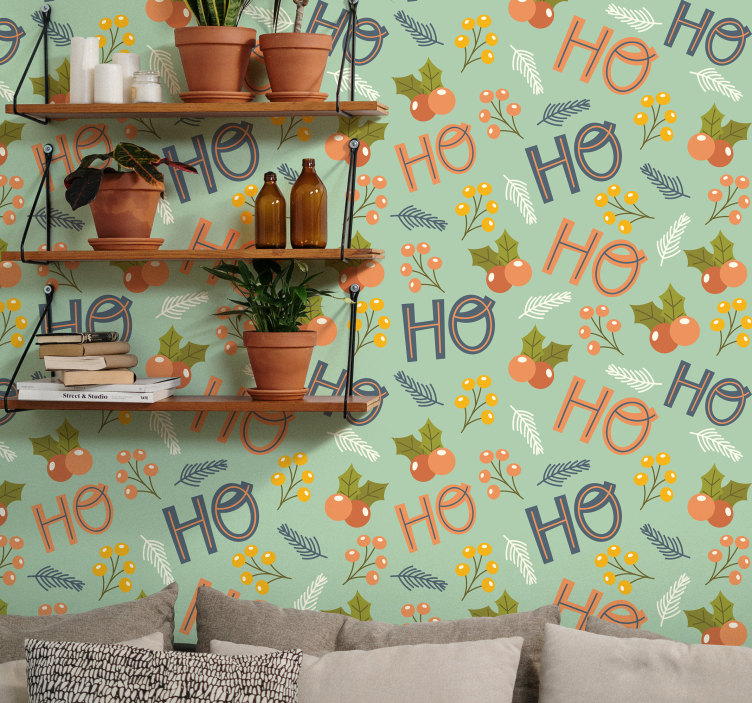 Festive Seasonal Motifs christmas wallpaper - TenStickers