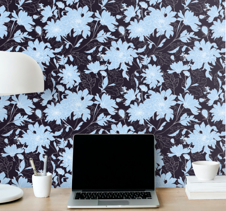 Floral Accent Pattern flower wallpaper - TenStickers