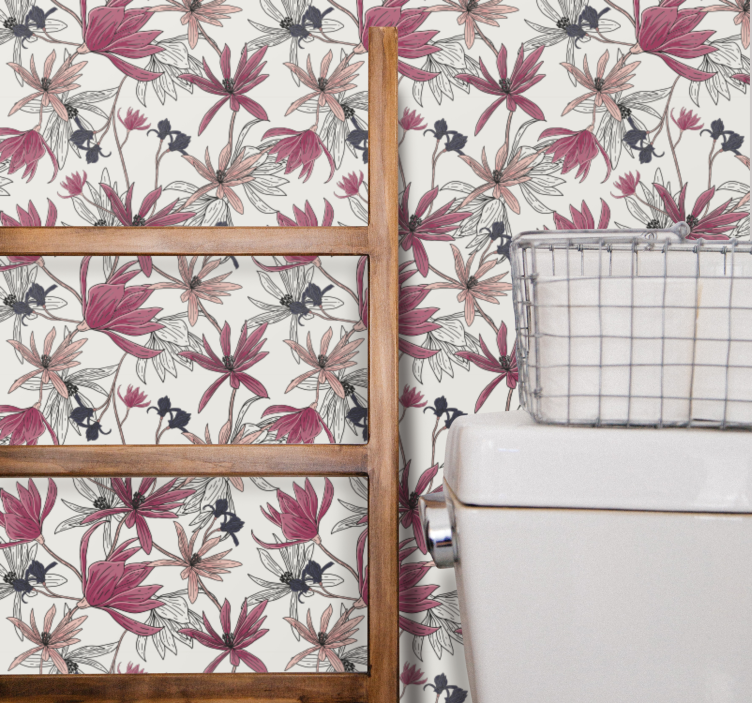 Floral Botanical Display flower wallpaper - TenStickers