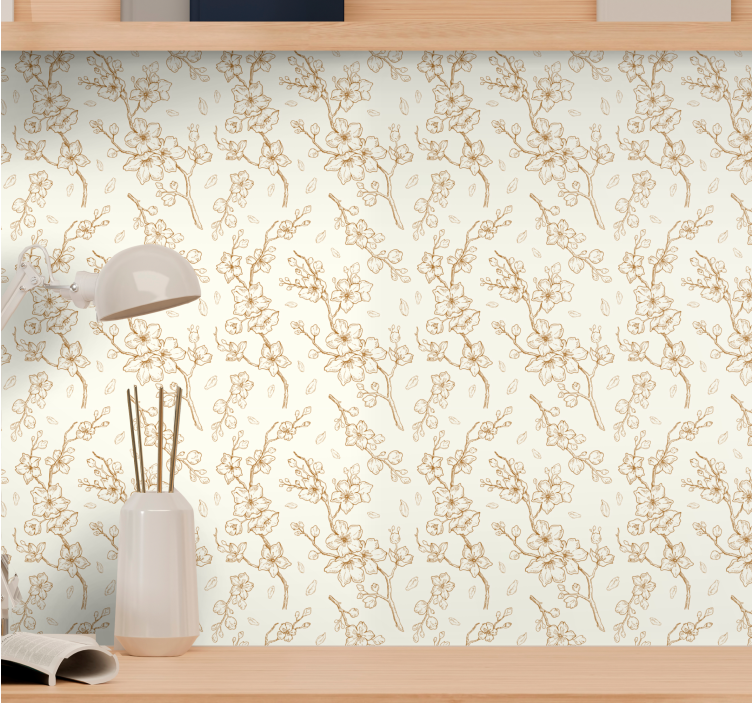 Floral Branch Design flower wallpaper - TenStickers