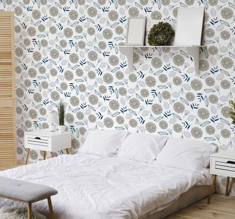 Floral Decorative Motif flower wallpaper - TenStickers