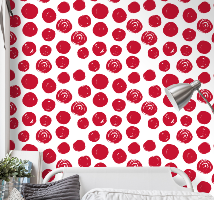 Floral Dot Pattern flower wallpaper - TenStickers