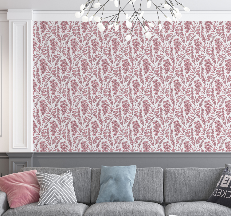 Floral Lavender Pattern flower wallpaper - TenStickers