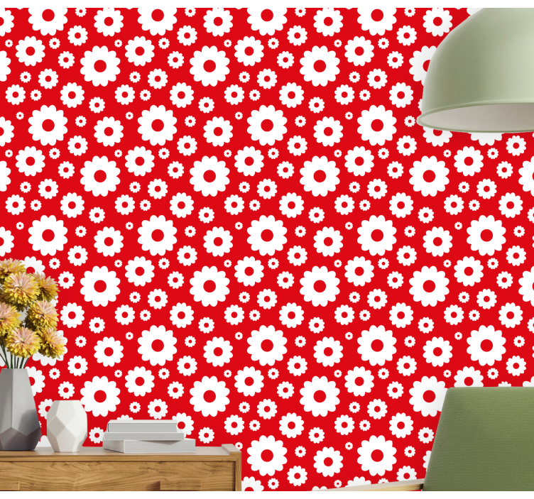 Floral Motif Display flower wallpaper - TenStickers