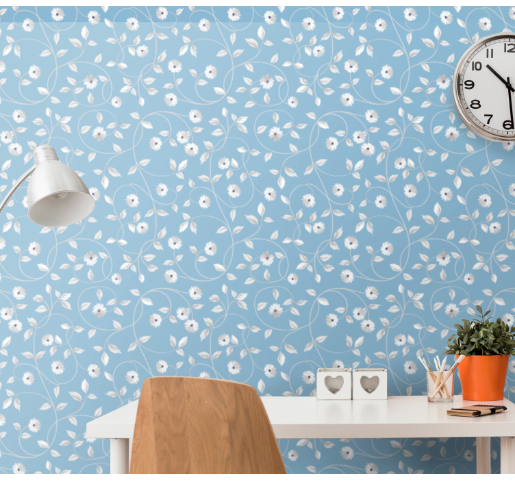 Floral Motif Simplicity flower wallpaper - TenStickers