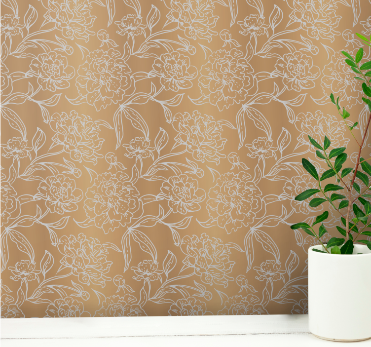 Floral ornament wallpaper with subtle floral touches - TenStickers