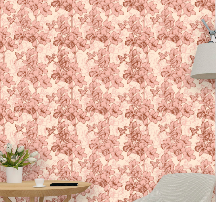 Floral Ornate flower wallpaper - TenStickers