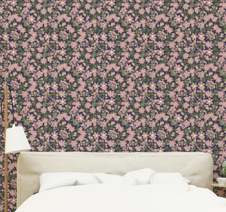Floral Pattern Harmony flower wallpaper - TenStickers