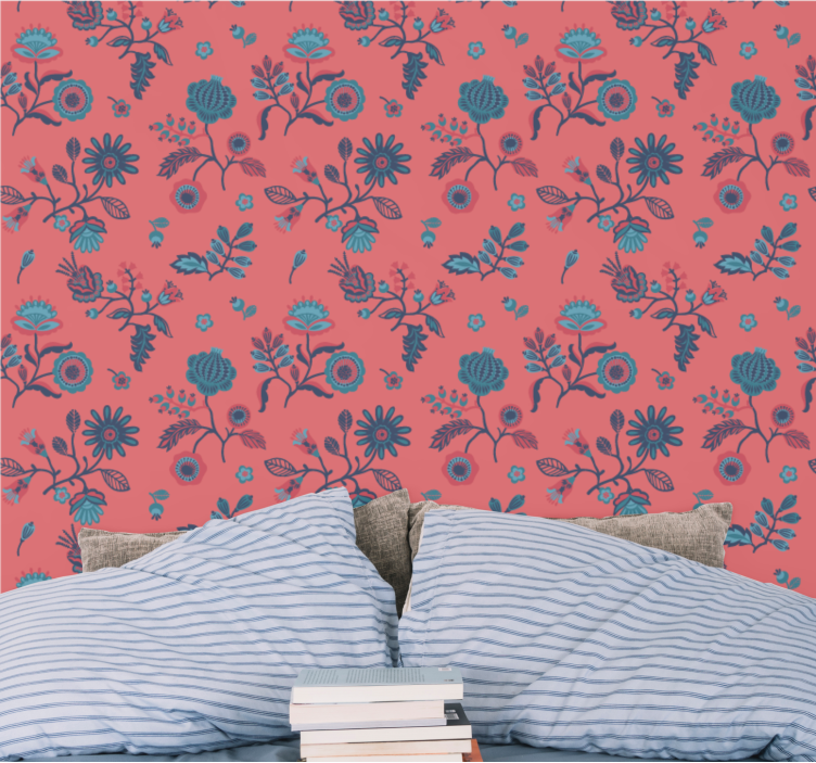 Floral Pattern Overlay floral ornament wallpaper - TenStickers