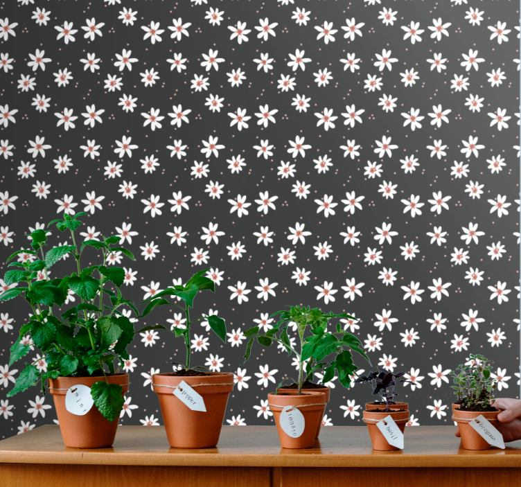 Floral Pattern Repeat flower wallpaper - TenStickers