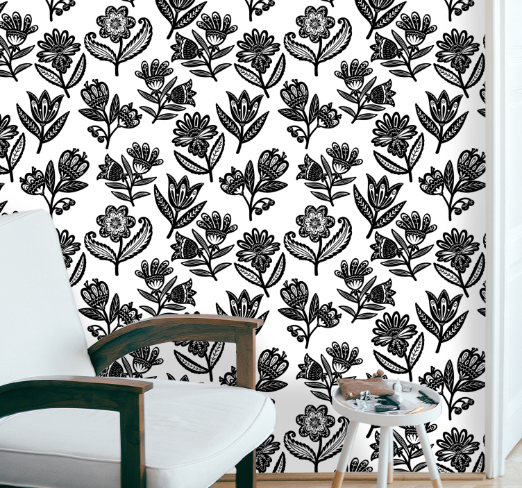 Floral Patterned Motif ornamental wallpaper - TenStickers