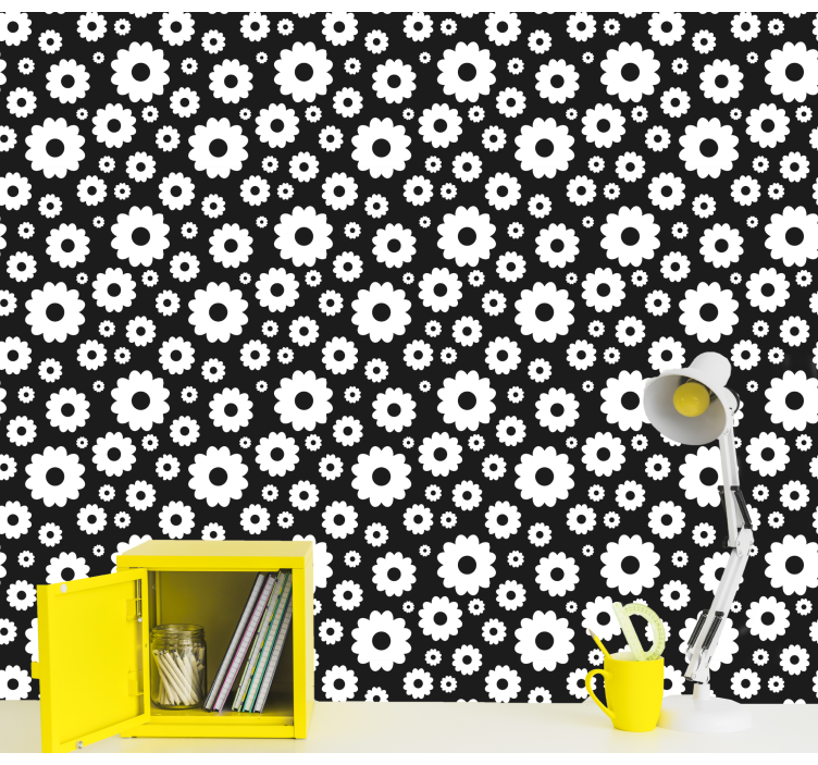 Floral Patterned Surface floral ornament wallpaper - TenStickers